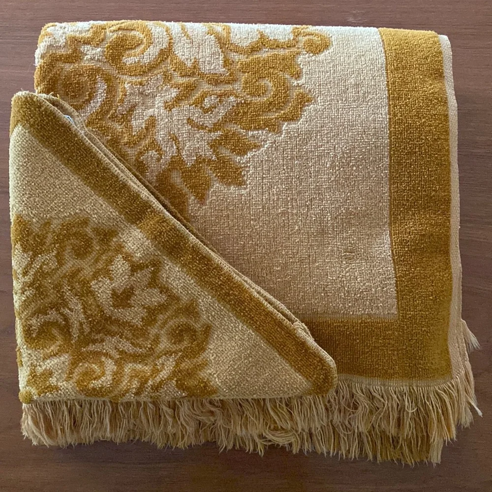 Fieldcrest Vintage Golden Set 2 Bath Towel 2 Wash Cloth 100% Cotton Made In USA
